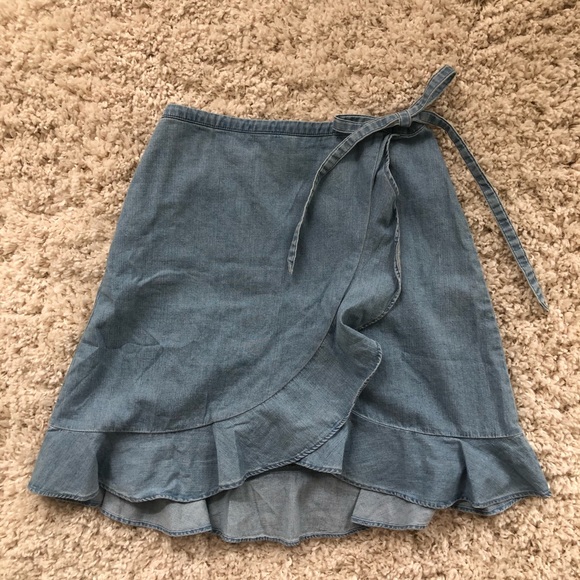 J. Crew Flirty Ruffled Jean Skirt - Picture 2 of 4